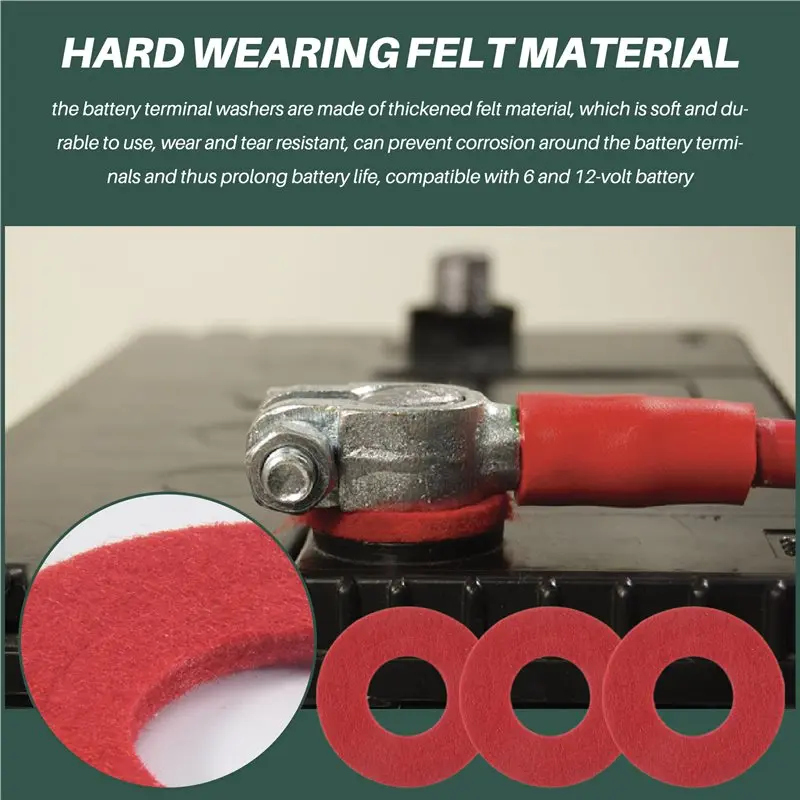 ABSS-12 Pieces Battery Terminal Anti Corrosion Washers Battery Washers Battery Terminal Protector Car Battery Shim