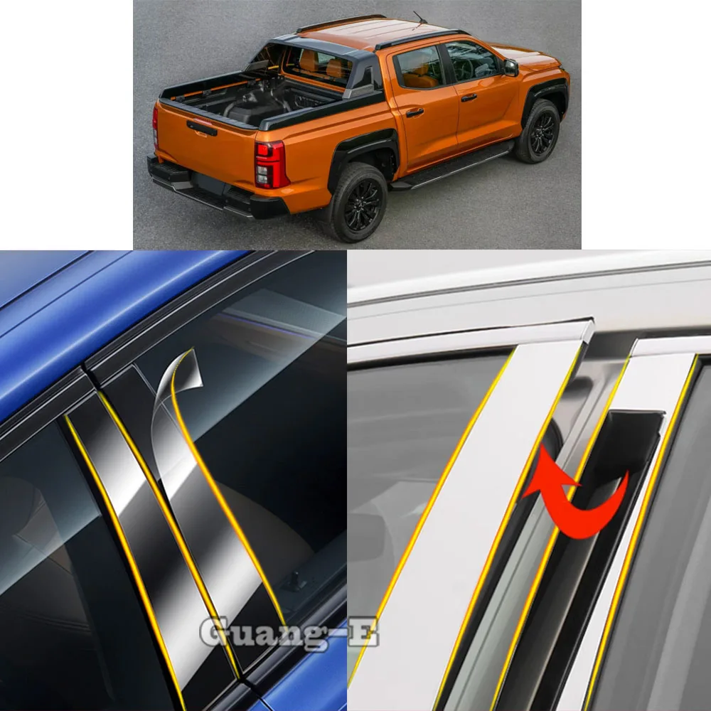 

Автомобильный ТПУ/глянцевый зеркальный столб для Mitsubishi Triton 2005 2006 2007 2008 2009-2014, отделка двери, окна, литьевая наклейка