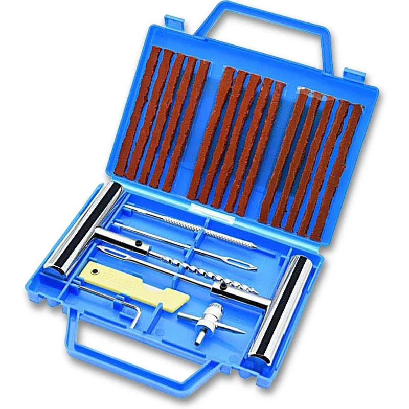 23PCS Universal Car Tire Repair Kit Plug Flats Patch Heavy Duty Tire Repair Tool Emergency Fix Punctures Motorcycle UTV SUV ATV