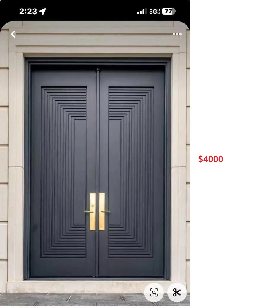 French Style Thermal Break Interior Exterior Wrought Iron Double Door China