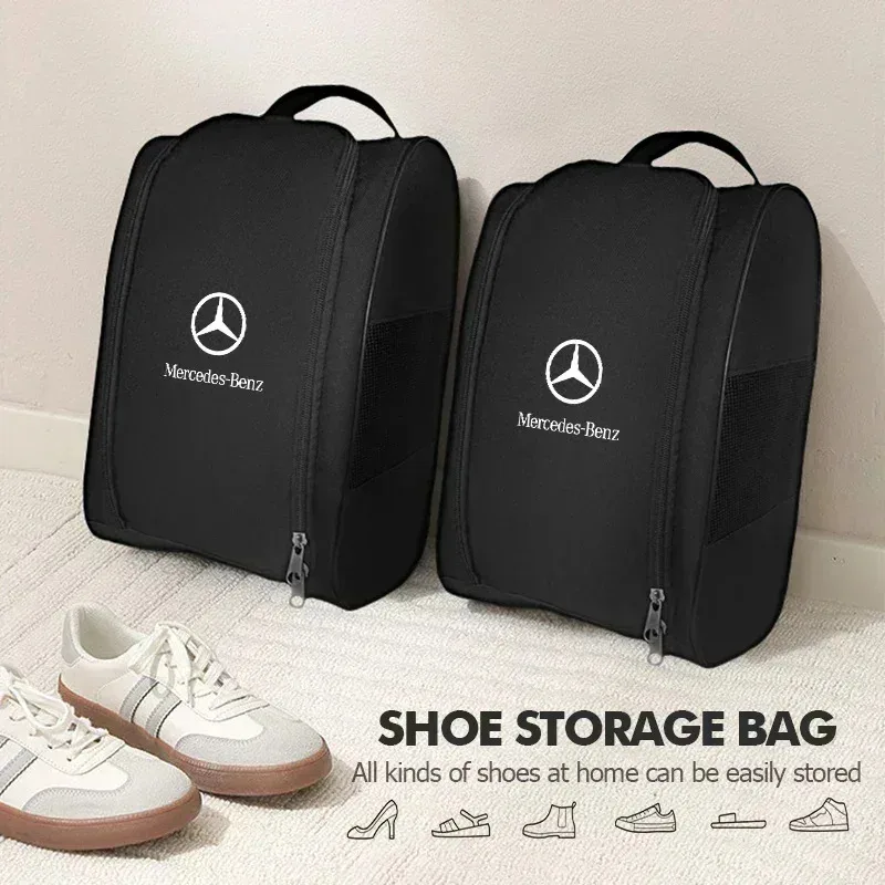 Bolsa de almacenamiento de zapatos con logotipo de coche, herramientas de almacenamiento de zapatillas, bolsa de almacenamiento de zapatos para viajes y excursiones, para Mercedes Benz CLK GLC W212 C200 C300 W203 W169 W176 GLC