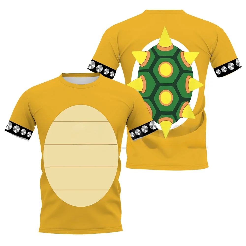 Cartoon Bowser 3D Print Cosplay Shirt Men T Shirt Women Tee Boys Top Children Parent Child Quick dry short sleeves kids Tshirt view 4