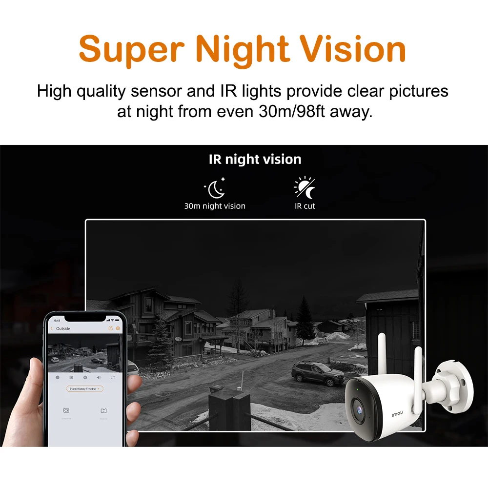 IMOU 4MP 2MP Bullet 2C Wifi Camera Automatic Tracking Weatherproof AI Human Detection Outdoor Surveillance ip Camera