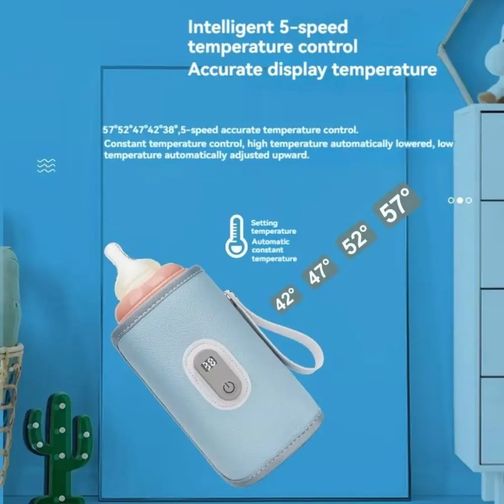 الرقمية زجاجة الطفل دفئا 5 مستويات نوع-C زجاجة الحليب غطاء عازل LED عرض زجاجة التدفئة سخان حراري الوليد