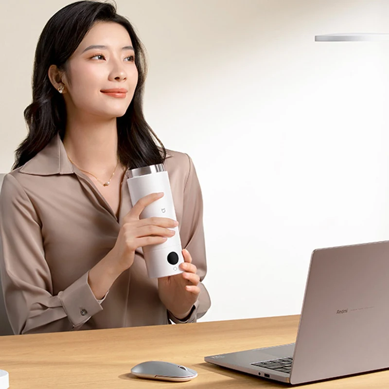 كوب تسخين كهربائي محمول من Xiaomi Mijia 2 كوب ترمس 316 كوب غليان كهربائي من الفولاذ المقاوم للصدأ يستخدم لطلاب عنبر صغير