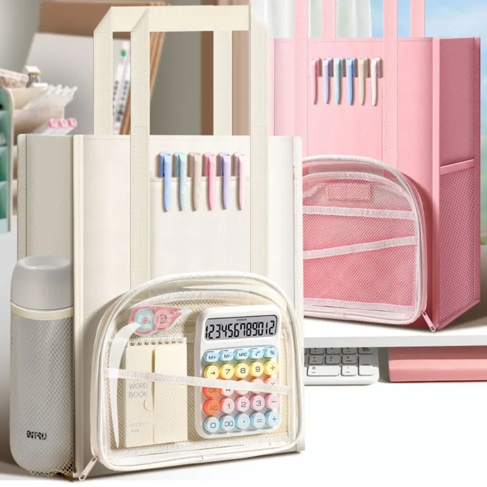 Seven-layer Tote School Bag Large-capacity Waterproof Students Tutorial Bag Portable Stationery Storage Bag Students