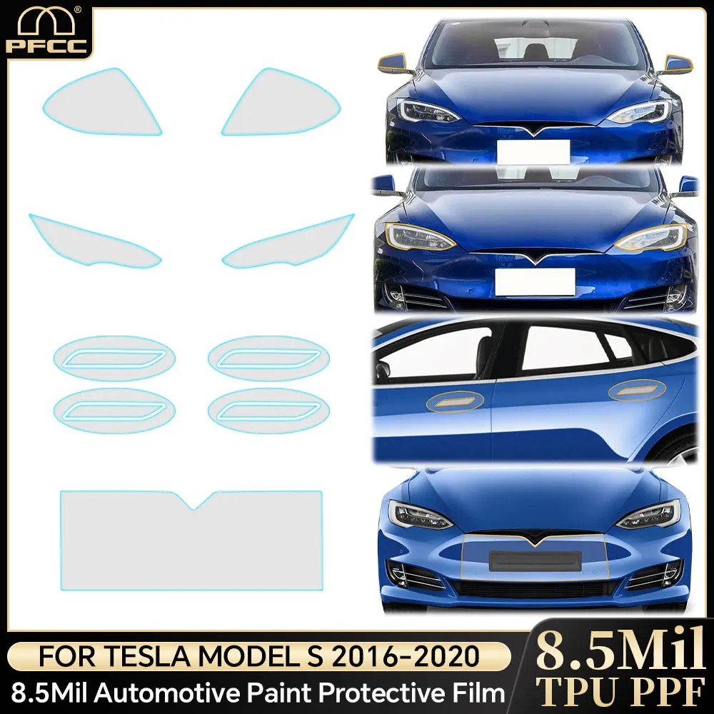 

Защитная пленка для Tesla Model S 2016-2020, аксессуары, фара заднего вида, PPF, предварительно вырезанный комплект, прозрачная наклейка против царапин