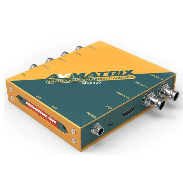 AVMatrix MV0430 Professional 4-Channel SDI Signal Video Multiviewer Exquisite Metal Multi-Viewer for AV Post Production