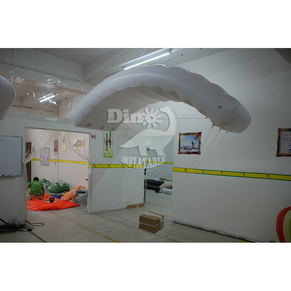 High Quality White Large Outdoor Cargo Flying Parasailing Inflatable Parachute for Sale