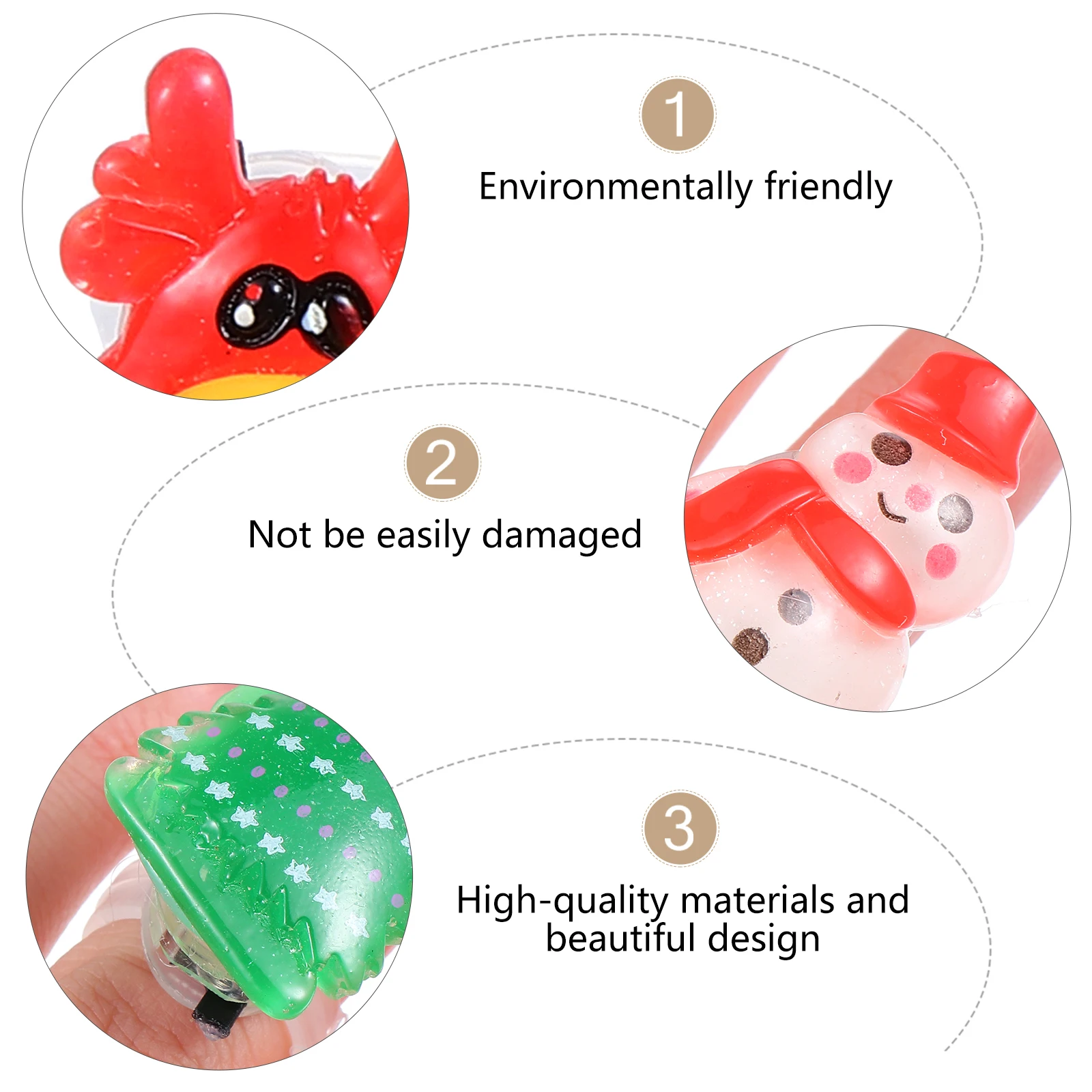 

10 Pcs Glowing Christmas Ring Kid Gifts Party Halloween Decorative Rings Plastic Xmas Child Theme