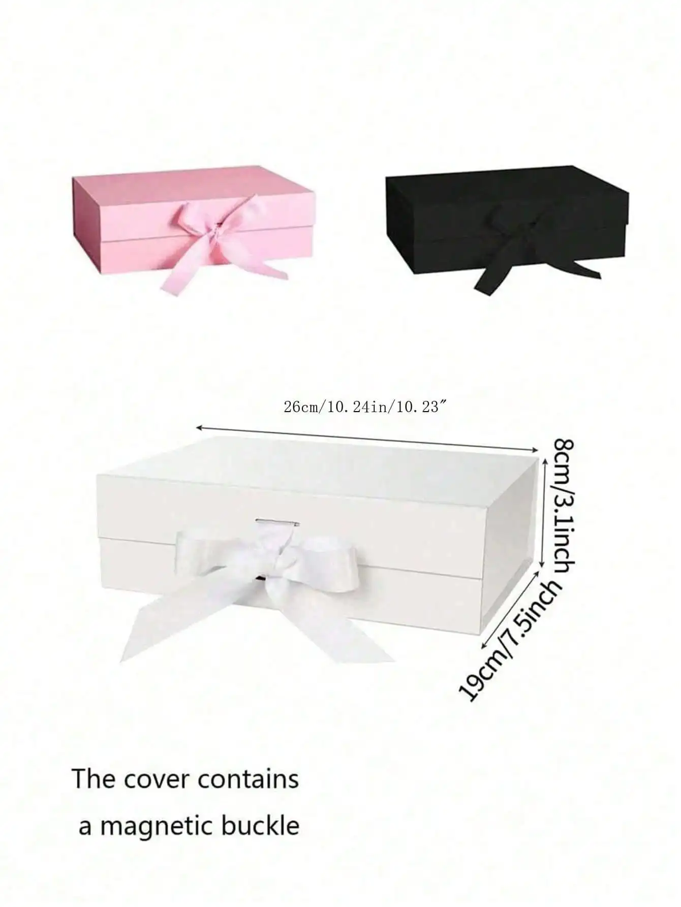 1pc Foldable Magnetic Closure Solid Color Ribbon Gift Box, Wedding Party Gift Box,Suitable For Birthday Holiday Party Christmas view 2