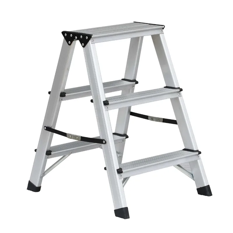 

Современная 2-ступенчатая утолщенная алюминиевая складная стремянка, противоскользящая внутренняя лестница в елочку для кухни, школы