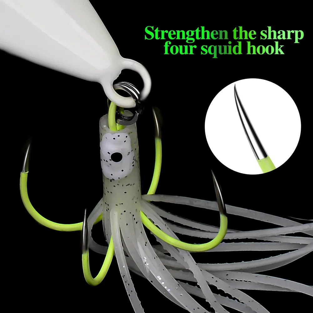 

1pcs Metal Fishing Bait 80g-300g Sinking Sea Bass Lead Jig Full Luminous 2 Color Artificial Lifelike Jigging Fishing Lure LF118