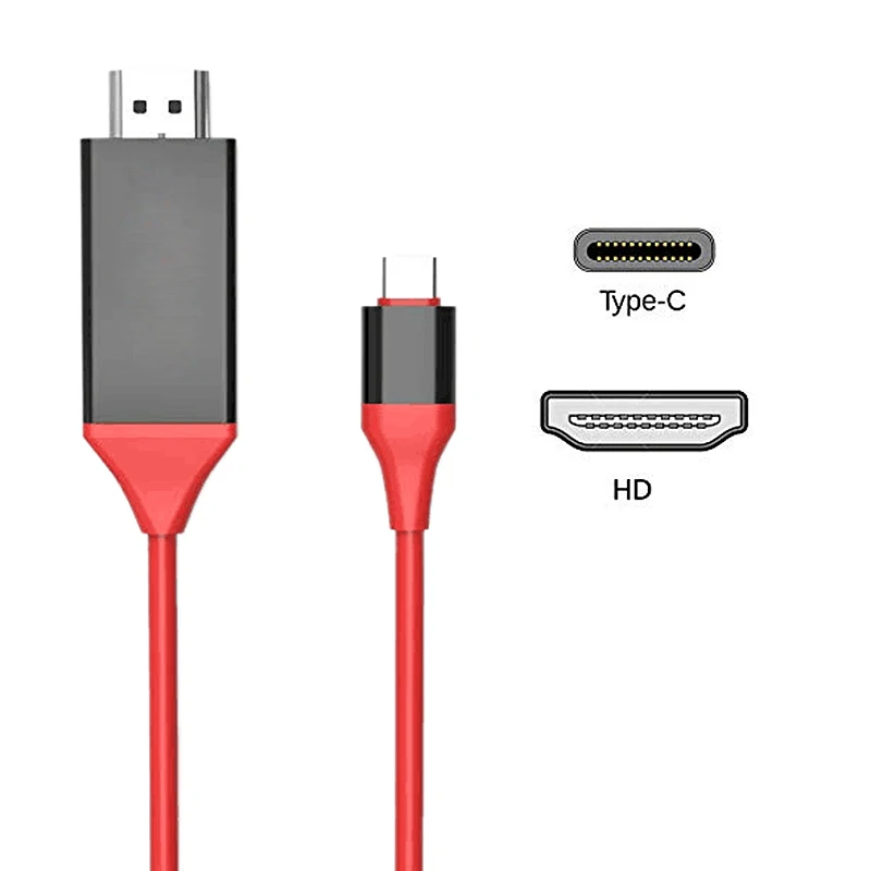 4K 1080P USB 3.1 Type C to HDMI-compatible Adapter Cable USB-C Cable Cable for MacBook Samsung Galaxy S9/S8 Huawei