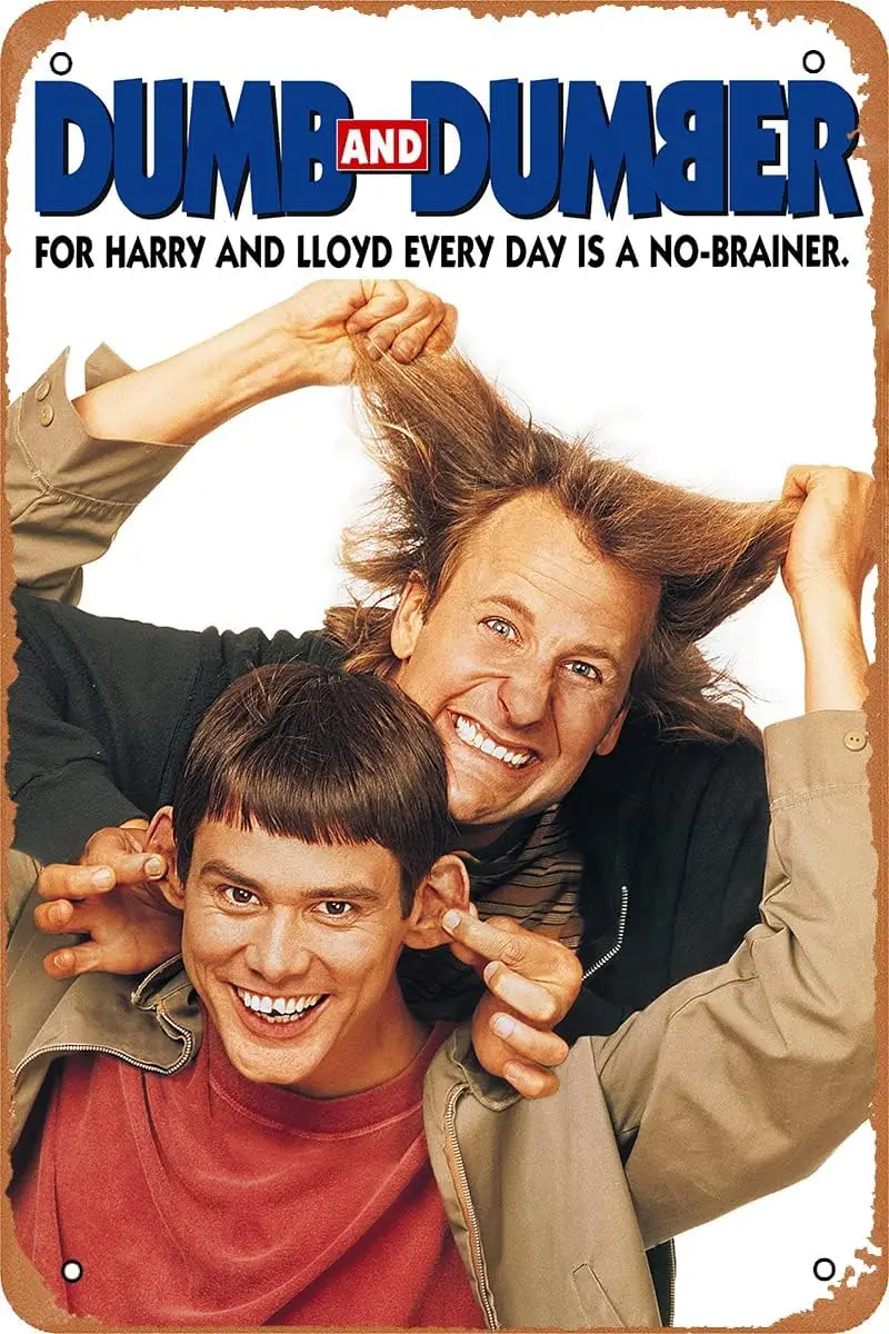 Retro-Metallschild, Blechschild, Dumb and Dumber, Filmplakat für Café, Bar, Büro, Zuhause, Wanddekoration, Geschenk