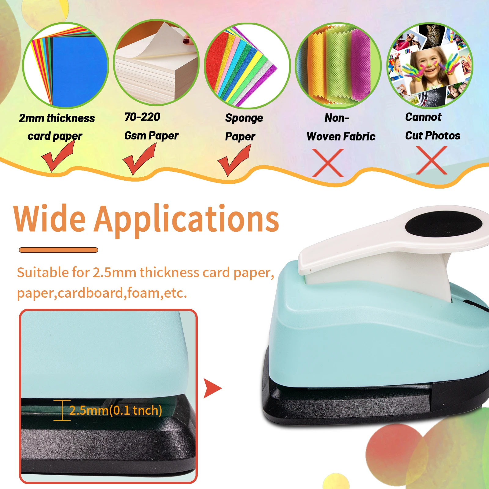 丸型紙穴あけパンチカッターツールセット 2 1インチ 50mm 38mm 35mm 28mm 25mm 18mm 16mm 9mm ペーパークラフト カードメイキング スクラップブック用