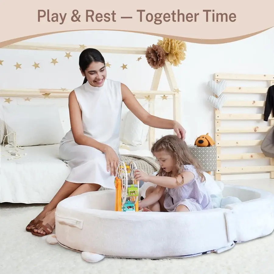 Łóżko podróżne, przenośne łóżeczko dla malucha, miękkie, składane łóżko podróżne dla dzieci do domu, do spania, na kemping, przenośne łóżeczko z możliwością prania f