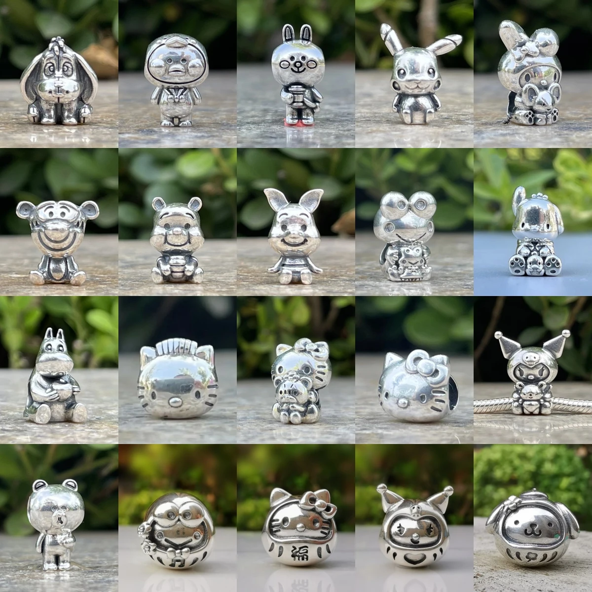 2024 New 925 Silvering Cute Cartoon Series Vinnie Hello Kitty DIY Bead Dangle Charm Fit Original Pandora Bracelet For Lady Girl