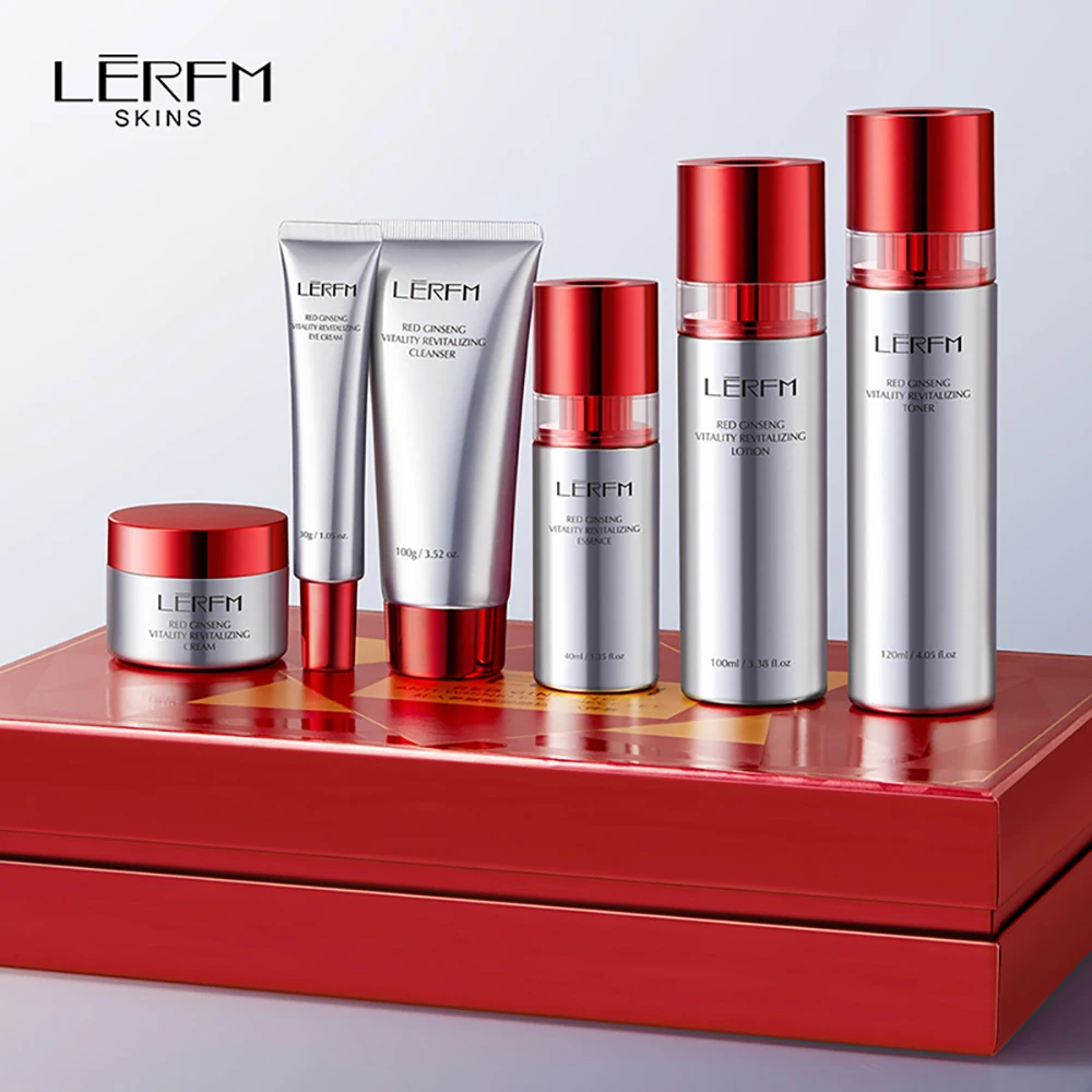

6Pcs Red Ginseng Improve Rough Dull Skincare Sets Firming Lifting Facial Contour Promote Collagen Empower Elasticity Beauty Box