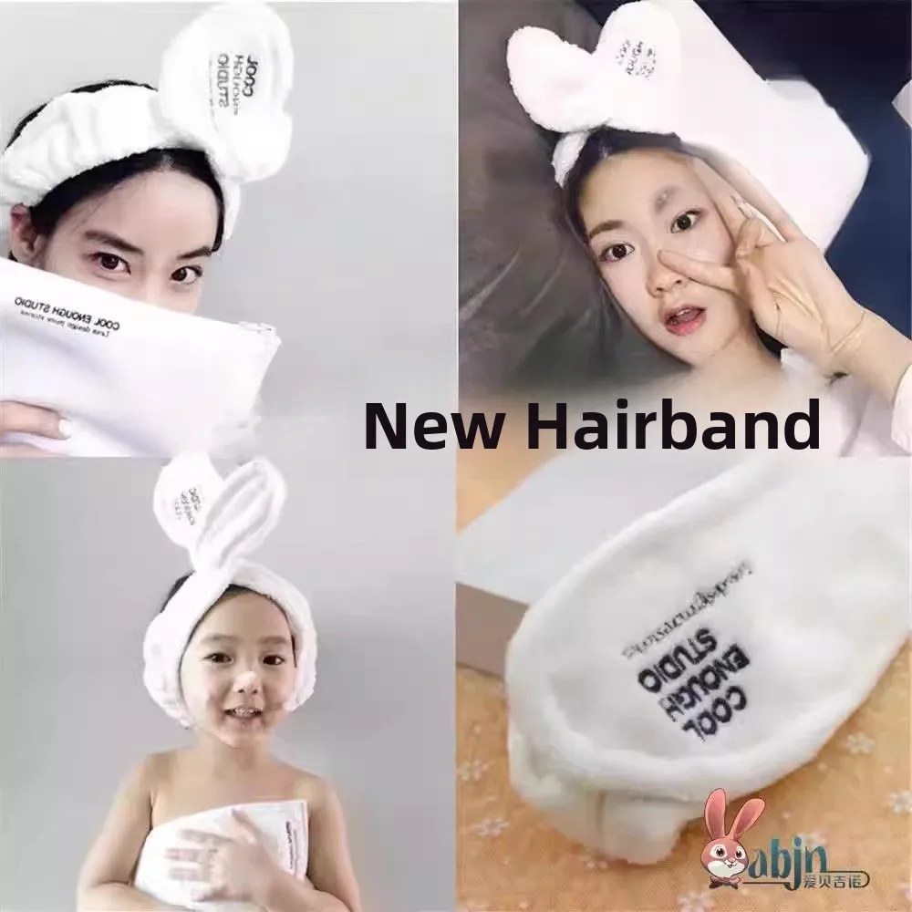 

Женская длинная повязка для волос с кроличьими ушками, вышитая, для умывания, популярная в интернете, специальная для умывания