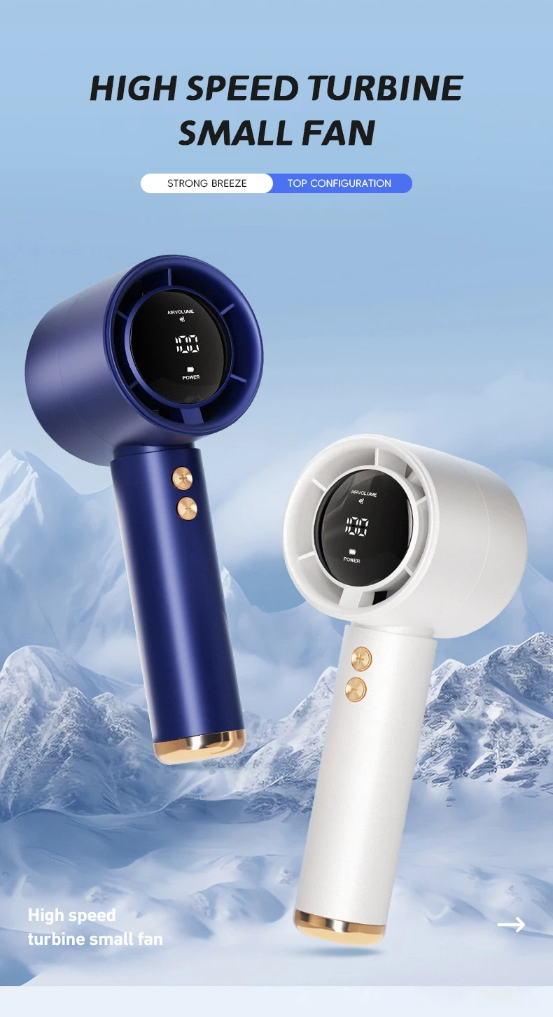 Mini-Handventilator, USB, schnelles Aufladen, tragbarer Luftrechner-Ventilator, stummgeschalteter Hochgeschwindigkeitsventilator für Reisen, Outdoor-Aktivitäten – Detail 1