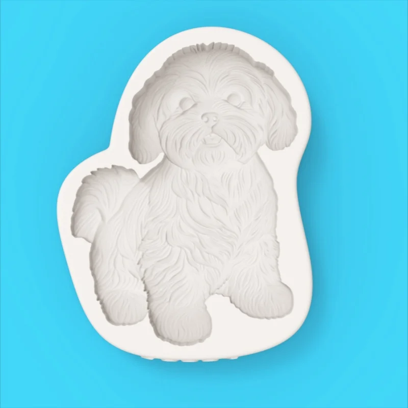 【Cute Puppy Silicone Baking Mold】3D Curly-Haired Puppy Shape Chocolate Candy Fondant Decoration Mold - view 6