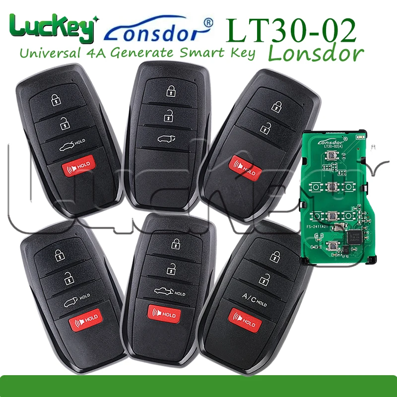 LT30-02 Lonsdor Smart Car Remote Key for Toyota Corolla Levin Allion Camry Support 2000 2561 0110 1320 2550 4A Chip KH100+ K518