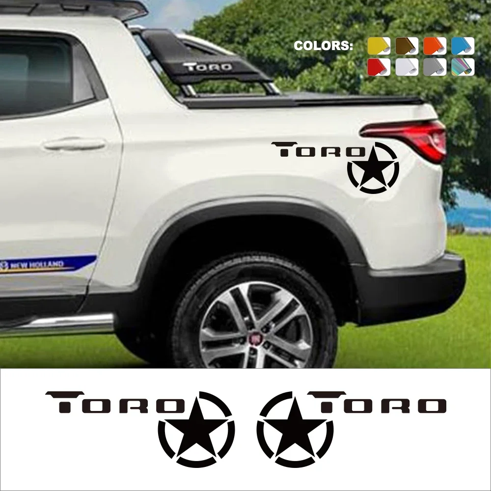 Pickup Adesivos para Fiat Toro, Ultra Truck Graphics, Army Star Style Decor Decal, Capa de Vinil Tronco Do Carro, Auto Acessórios