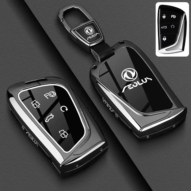 Car Accessories Zinc Alloy TPU Key Case Cover Holder For Dongfeng Fengshen Aeolus G59 GS EV500 DFSK Car Styling Smart Key Bag