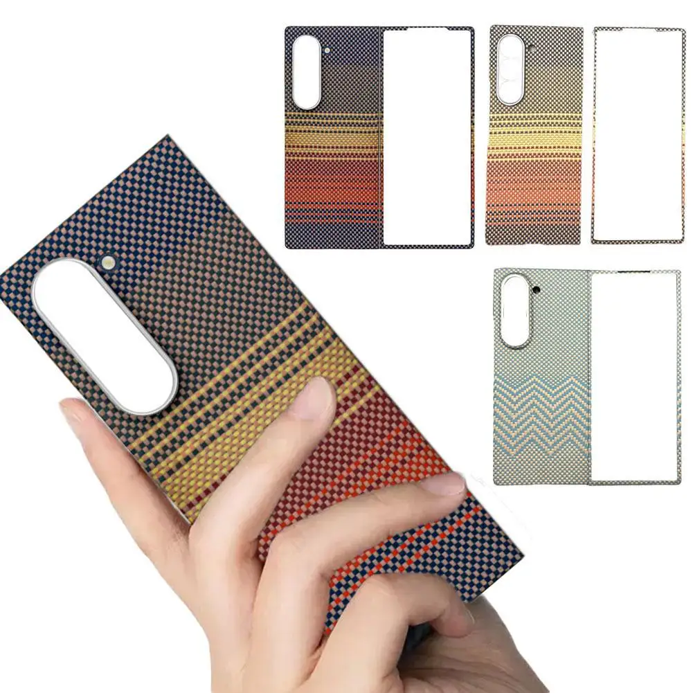  for Samsung Z Fold 6 Central Axis Mobile Phone Case Magnetic Aramid Fiber Anti-drop Scratch-resistant Phone Protective Cover