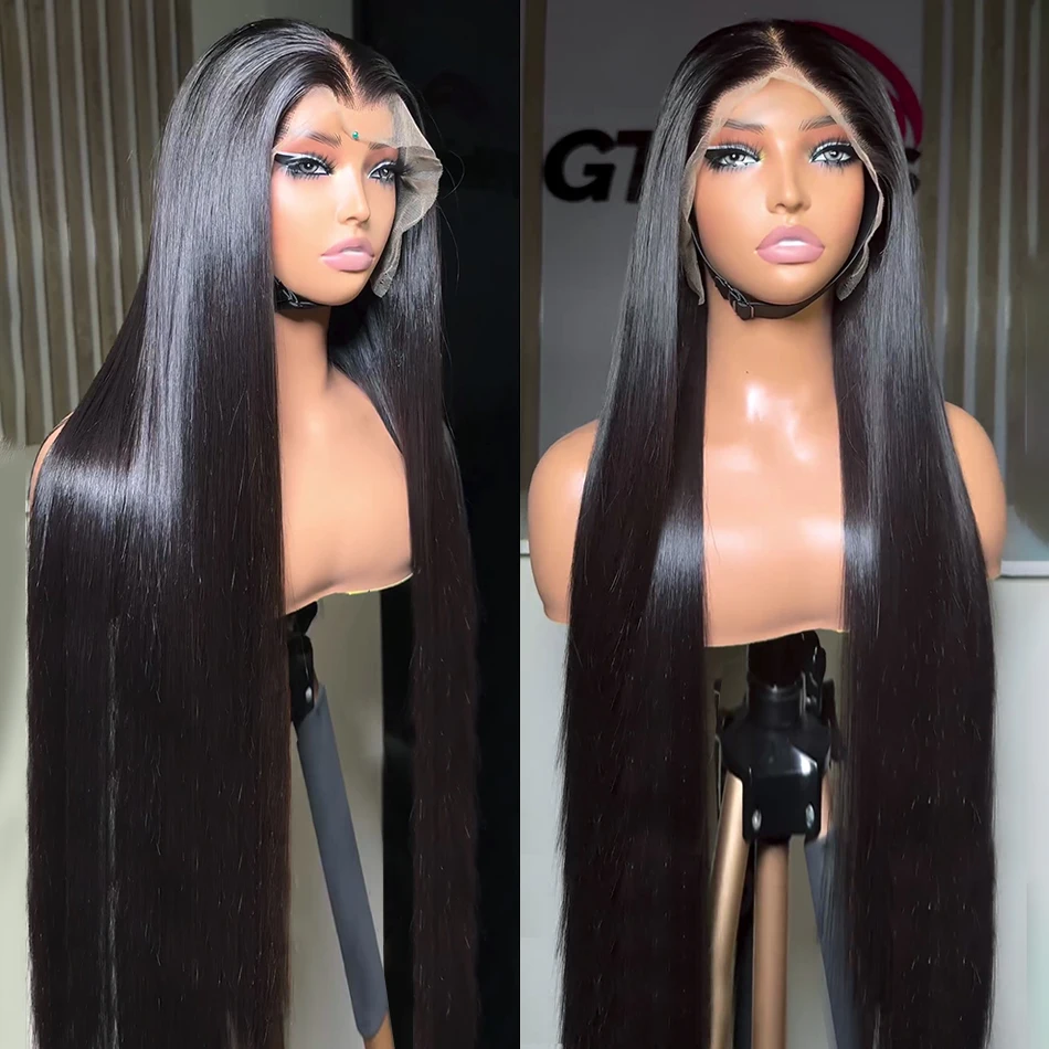 

200% Density Straight Hd Transparent 13x6 Lace Frontal Wig Brazilian 30 40 Inch 13x4 Lace Front Human Hair Wigs For Black Women