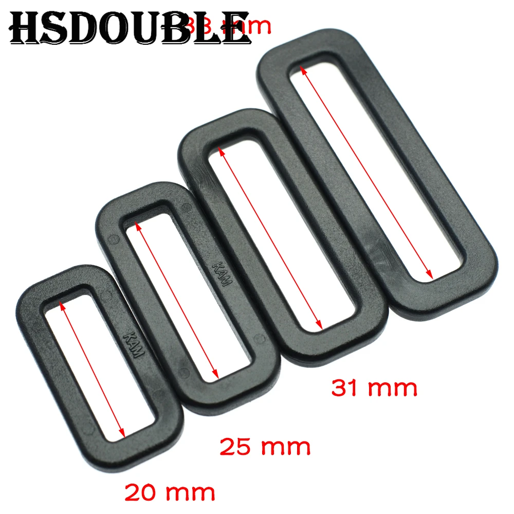 10 Pcs/Pack Plastic Loops Looploc Rectangle Rings Adjustable Buckles For Backpacks Straps