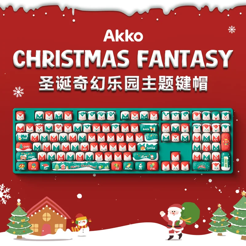 Christmas Paradise Keycap Student Party Sublimation Three-dimensional Ear Rabbit Mushroom Girl Cartoon