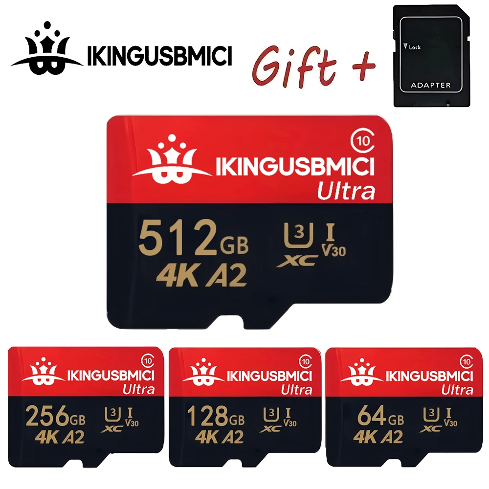 NEW Micro SD Memory Card 256GB 100MB/s Class10 U3 UHS-I 32 GB 64GB 512GB TF SDCard 4K HD For USBCard Reader Adapter Microsd