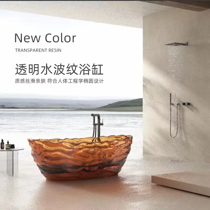 Transparent resin color bathtub