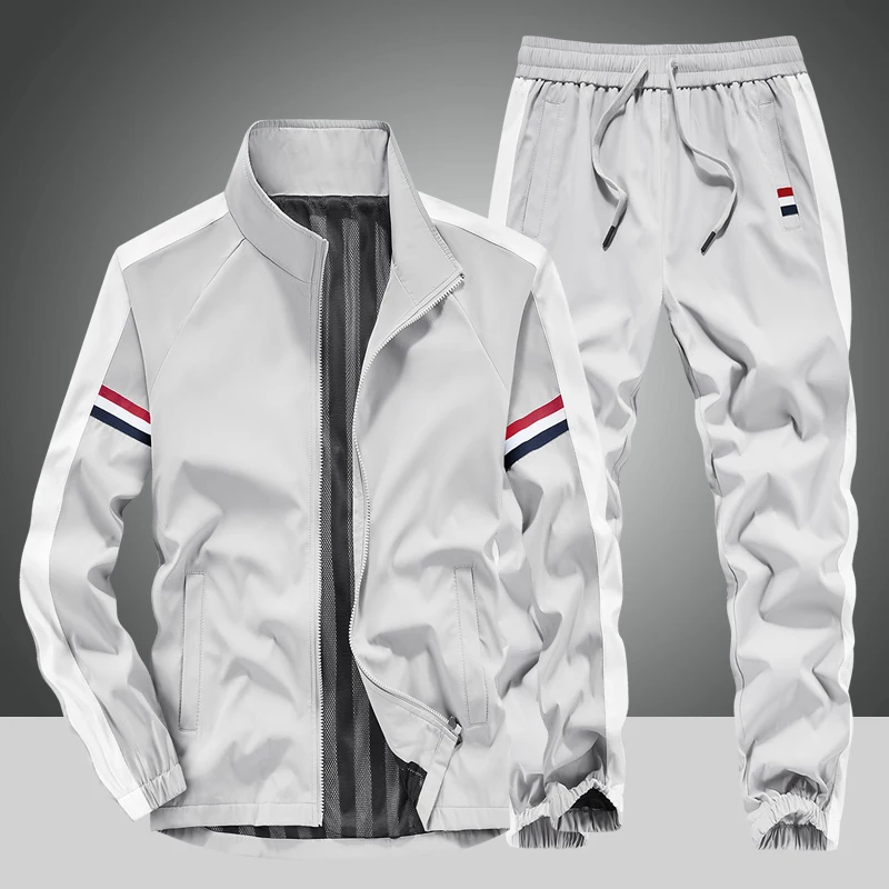 الرجال رياضية 2 قطعة طويلة الأكمام رياضية كامل البريدي Sweatsuits بدلة عدو مجموعة عارضة الرياضة في الهواء الطلق تشغيل رياضية مجموعات #4