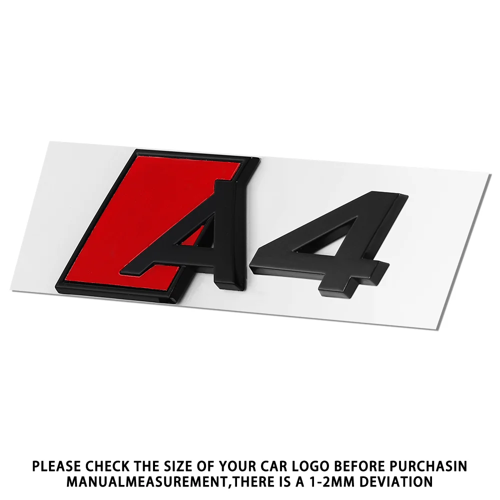 1pc 3D Aluminium für AUDI A3 A4 A5 A6 A7 A8 A3+ A4+ A5+ A6+ A7+ A8+ Auto Brief Hinten Stamm Stoßstange Emblem Aufkleber Schwanz Abzeichen Aufkleber