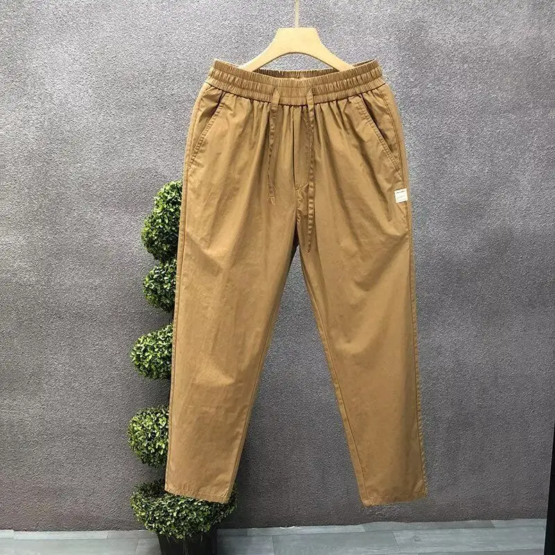 

Men's Spring Summer Comfortable Versatile Straight-leg Pants Korean-style Slim-fit Cropped Stylish and Trendy Casual Pants
