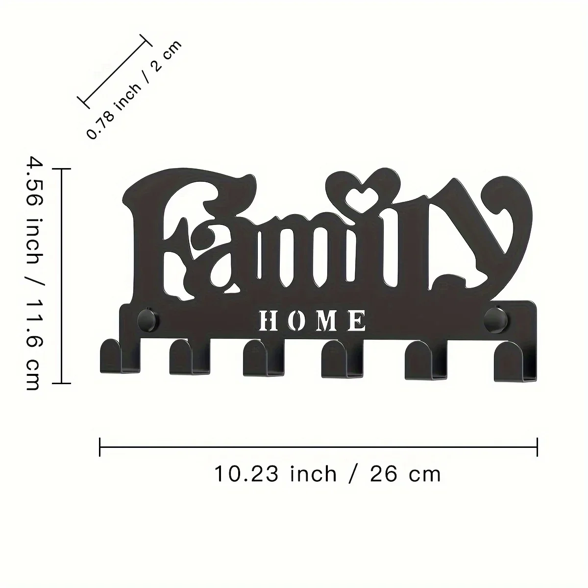 CIFBUY Iron Wall Art Family Metal Key Hook Decor Rustic Accent Coat Organizer For Home Entryway Bedroom Office Minimalist