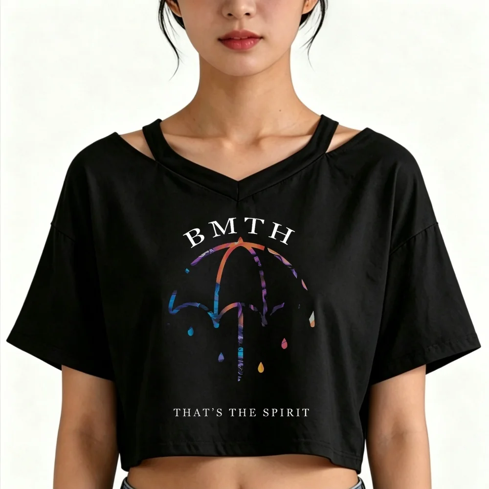 Bring Me the Horizon cropped top shoujo y2k goth funny gothic tshirt emo cheap kawaii summer grunge