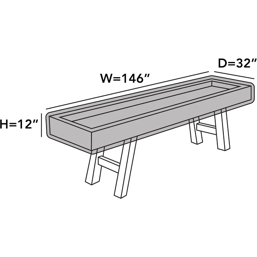غطاء طاولة من Covermates Shffleboard - مقاوم للماء للاستخدام الداخلي/الخارجي شديد التحمل Elite 300D بوليستر 146 وات × 32 عمق × 12 ساعة كاكي