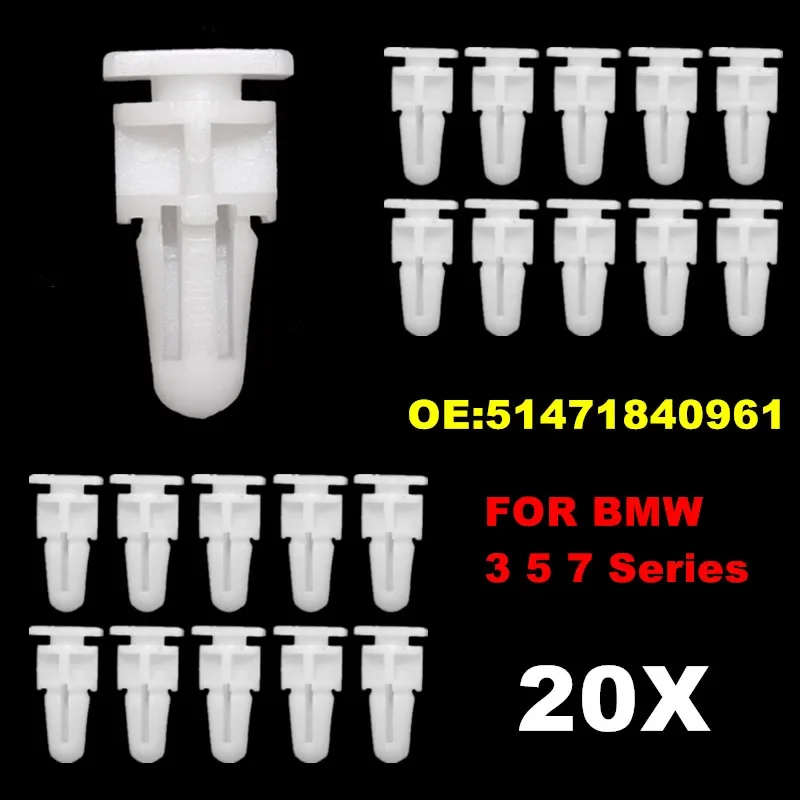 20P/Lot 51471840961 For BMW 3 5 7 Series E30 E36 E39 E38 750Li Door Sill Cover Plate Trim Mounting Rivet Clips Retainer Fastener