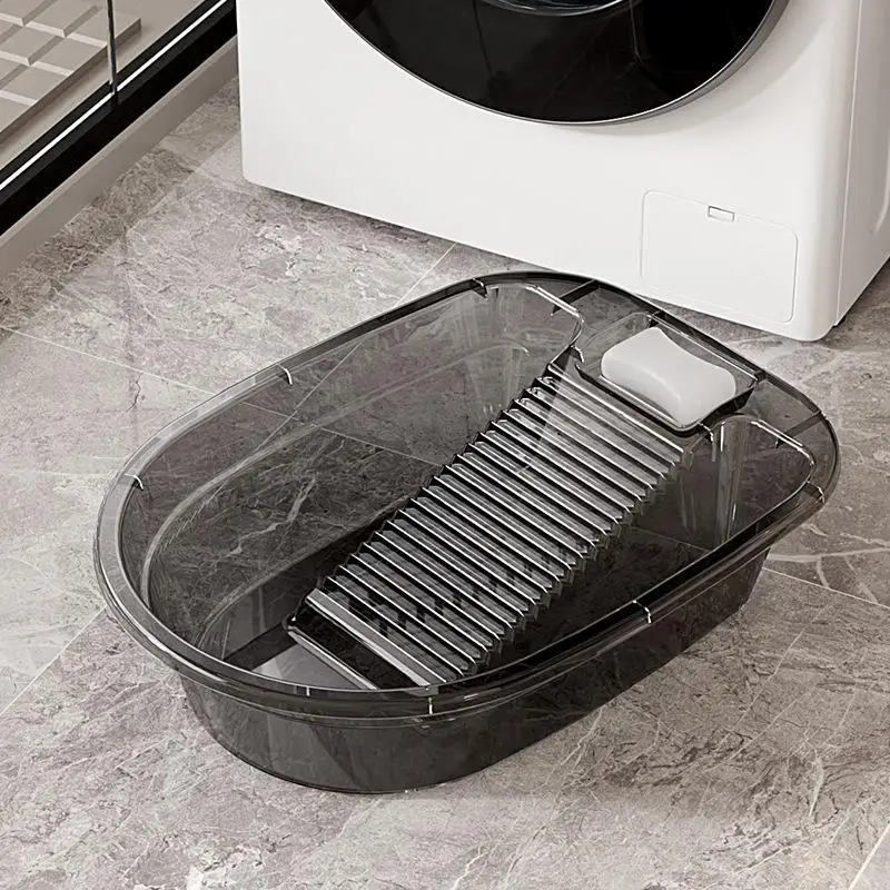 Laundry Basin With Washboard Integrated Household Plastic Wash Basin Multifunctional Laundry Basin For Clothes Dorm Hand Washin