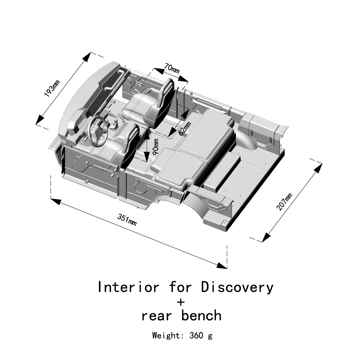 Jckmod 313mmホイールベース ディスカバリー5ドアシミュレーションカーシェル 1/10 RCリモコンカーSCX10 TRX-4改造に適用