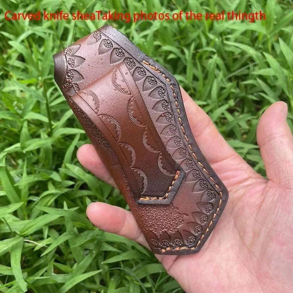 NEW Universal Folding Knife Leather Sheath (Without Tool) Camping Stuff （No Knife）