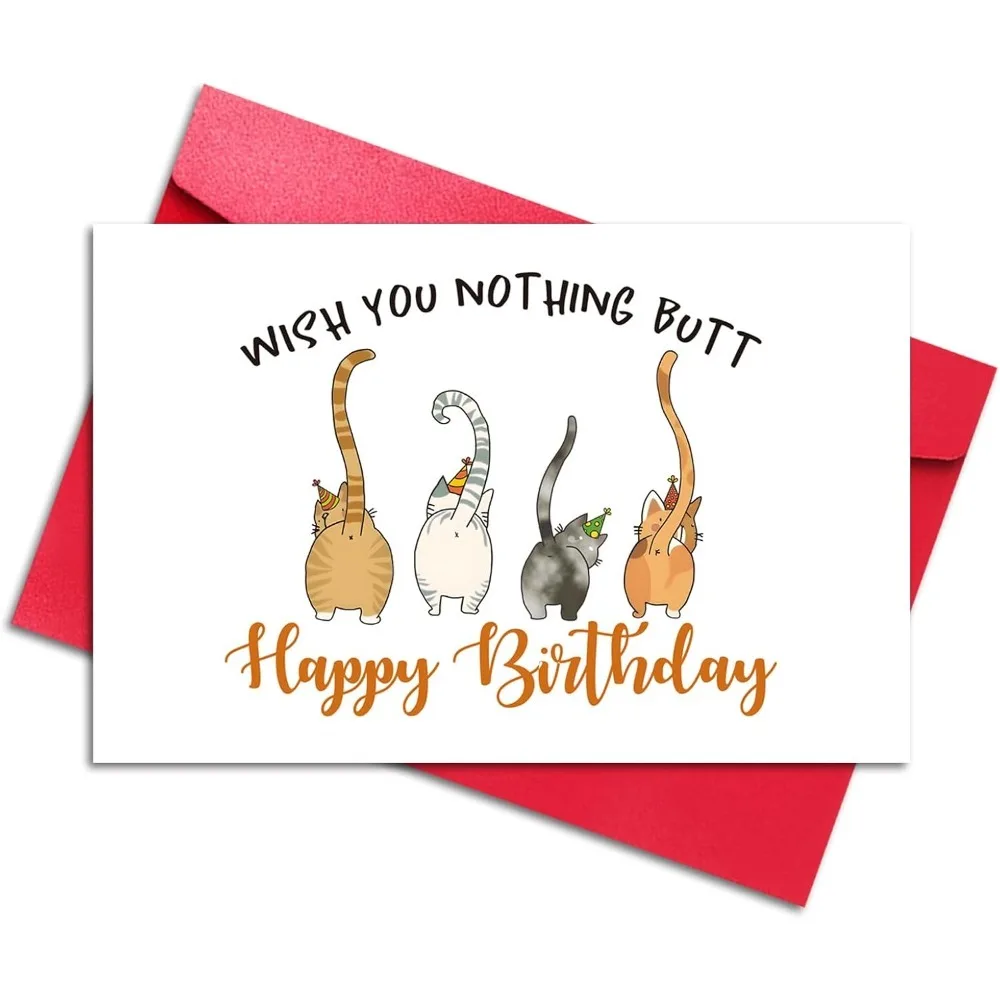 Funny Cat Butt Birthday Card 