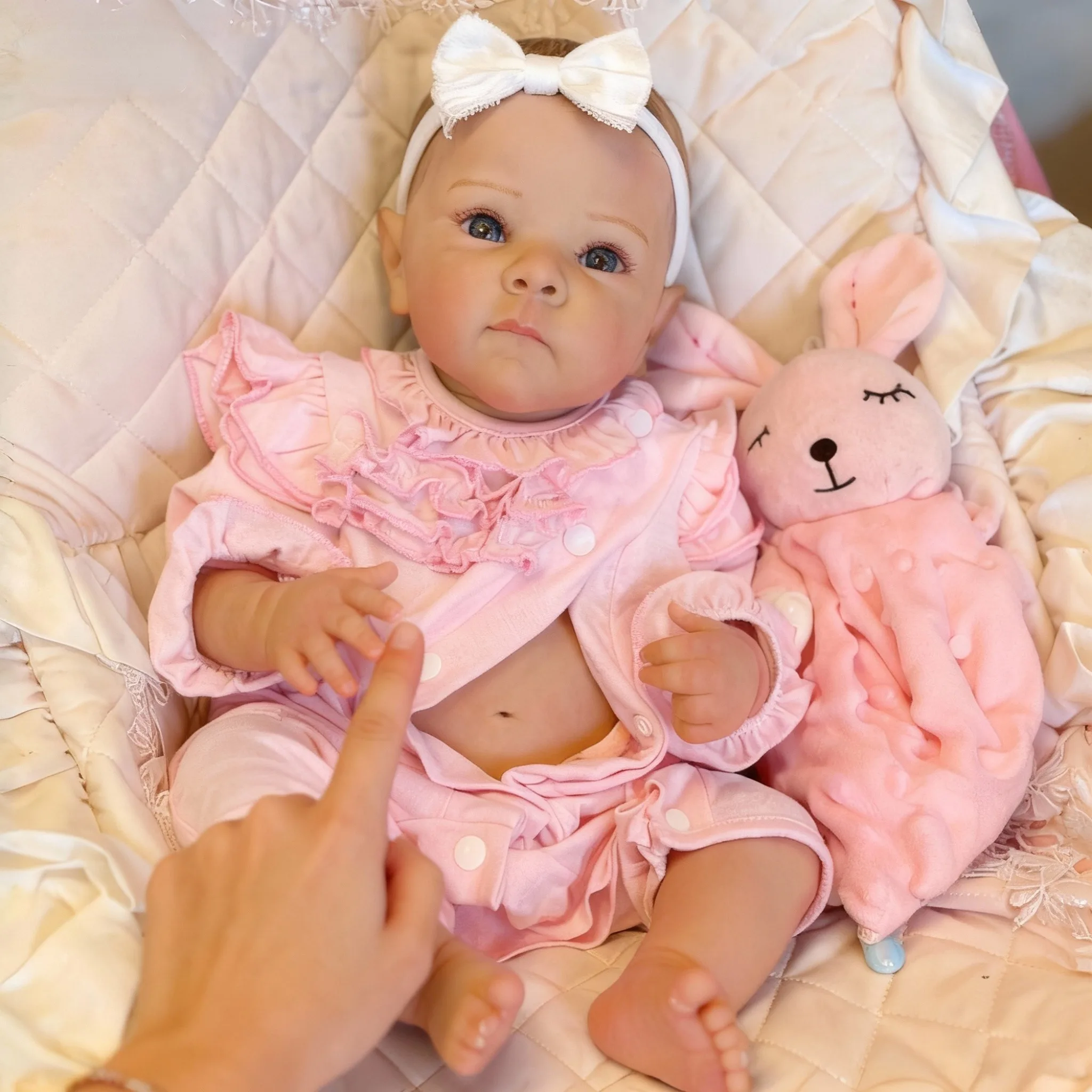 

Aizwa1 Reborn Bettie Doll 18 Inch (Silicone Or Vinyl Can Choose) Handmade Bebe Newborn Baby Girl For Children Birthday Gift