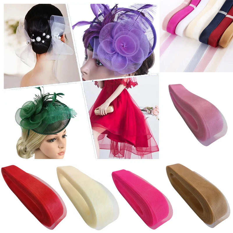 

50 ярдов жесткой полиэстеровой тесьмы из конского волоса шириной 2-10 см для каркаса, шитья, свадебных платьев, танцевальных нарядов, аксессуаров, придания формы и отделки