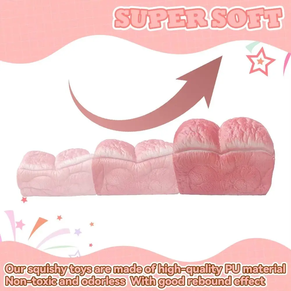Simulated Rectangle Toast Squeeze Slow Rising Prank Decoration Bread Squishy Soft Elastic Oversized Sensory Fidget Bread