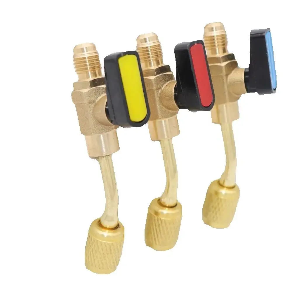 

1 шт. латунный адаптер шарового крана хладагента «папа/гнездо» R22 запорный клапан 1/4 "SAE прямой аксессуар для кондиционирования воздуха